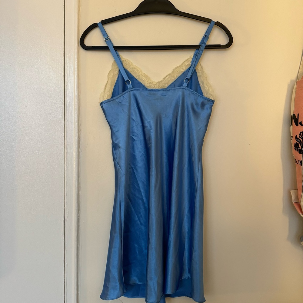 ❌ SOLD ❌ Vintage Jones New York Blue Mini Slip Dress - Picture 6 of 6